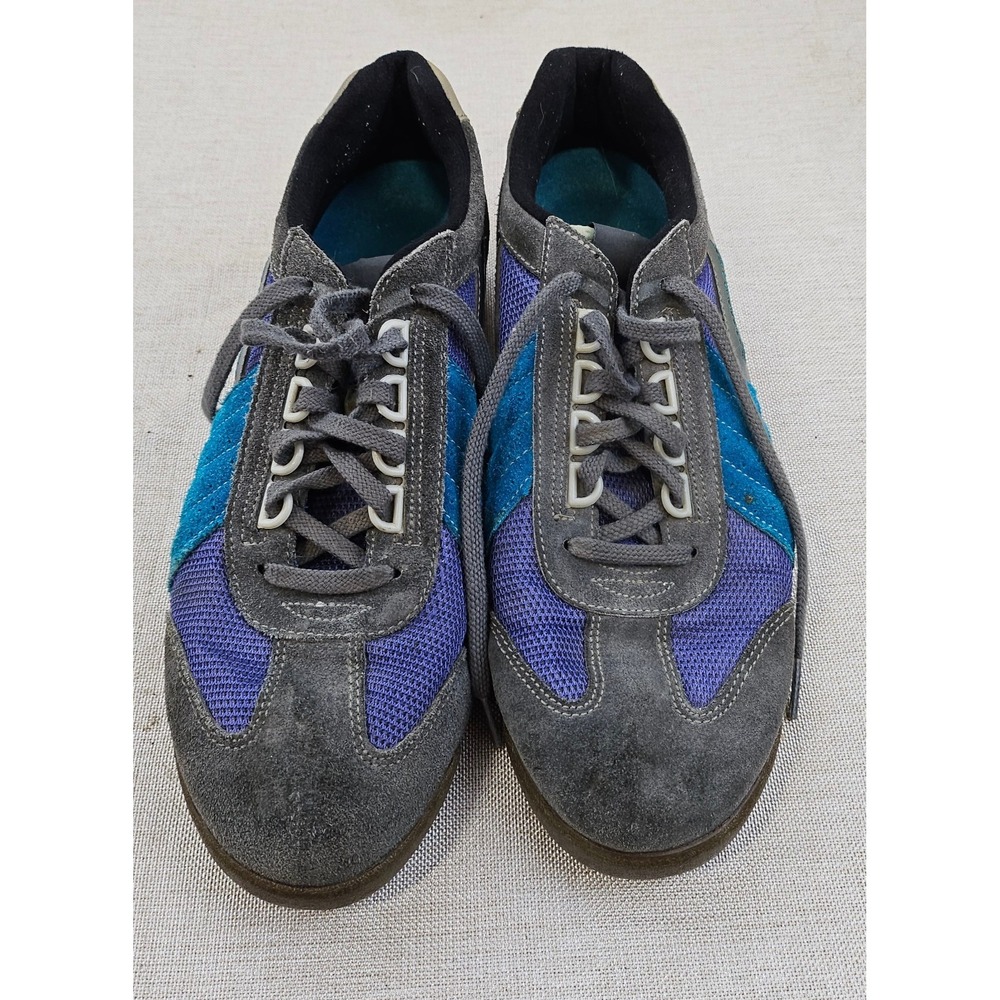 Gray Purple‎ Performance Sport Leather Hiking Biking Shoe Low Top Mens Size 10